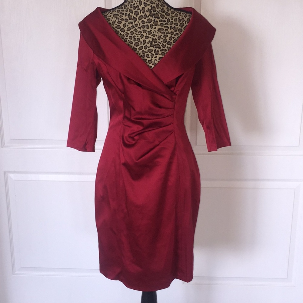 Kay Unger New York - Red, 3/4 sleeve dress